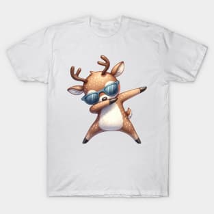 Christmas Reindeer Dabbing Dance T-Shirt